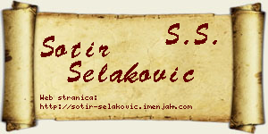 Sotir Selaković vizit kartica